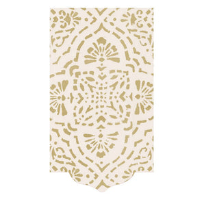 Annika Die-Cut Paper Linen Guest Towel Napkins in Ivory & Gold