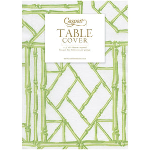 Bamboo Screen Moss Green Linen Table Cover