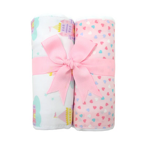 Princess Set of 2 Burp Cloths