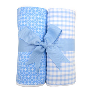 Blue Plane Set of 2 Burp Cloth