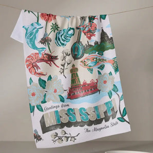 Greeting From Mississippi Tea Towel