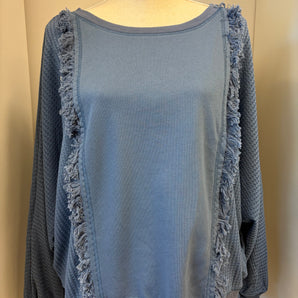 French Terry & Waffle Long Sleeve Top