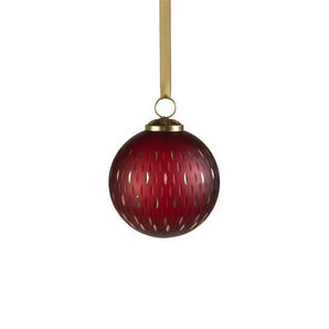 Red Frosted Gold Etch Ball