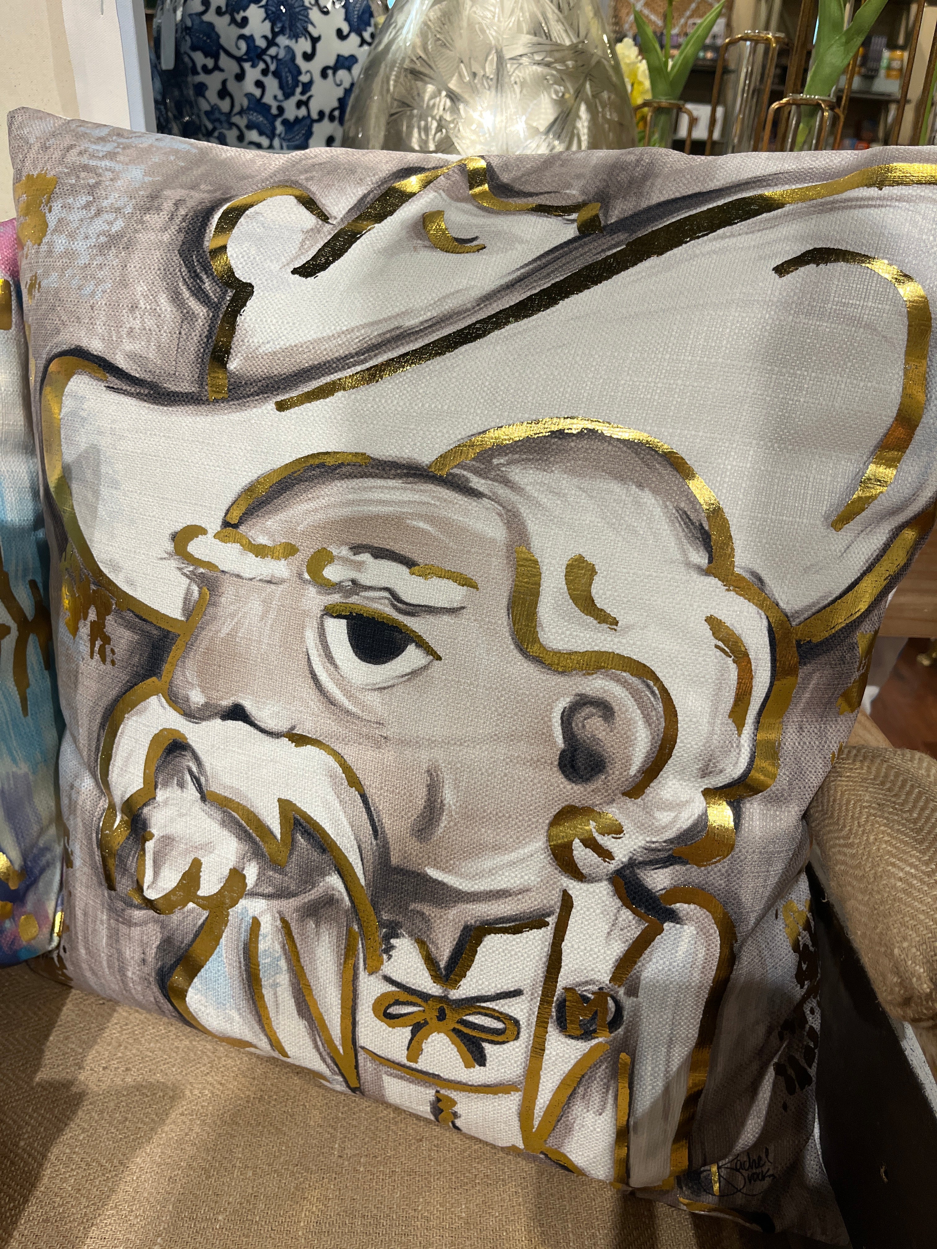 Golden Red and Blue Colonel Pillow