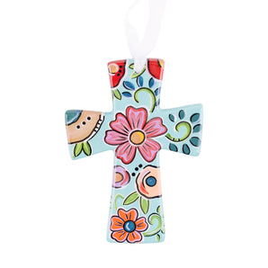 Floral Cross Ornament