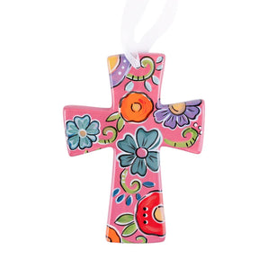 Floral Cross Ornament