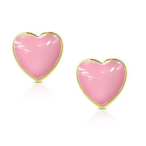 Heart Stud Pink Earrings