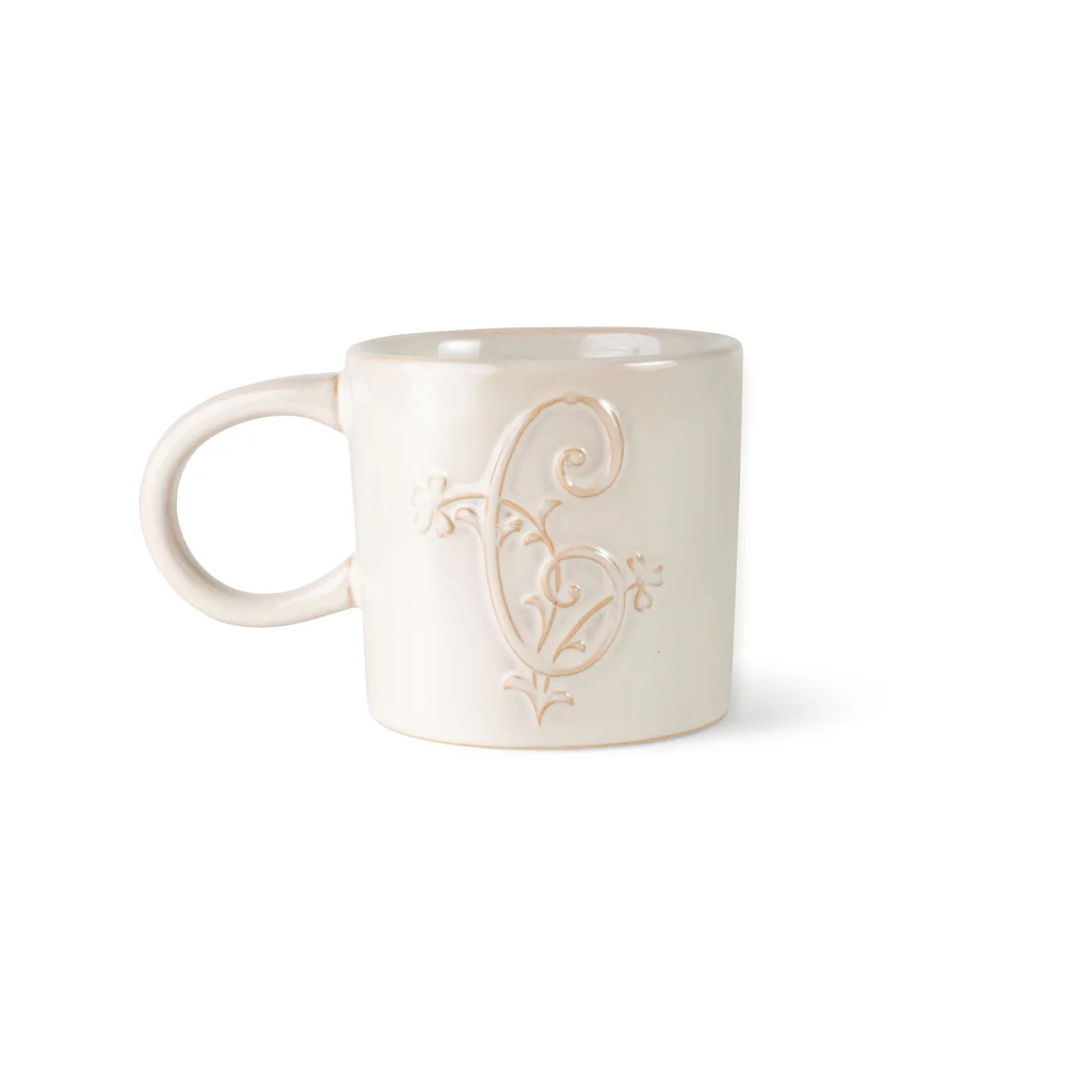 White Floral Artisan Stoneware Mug - Thumbnail 3