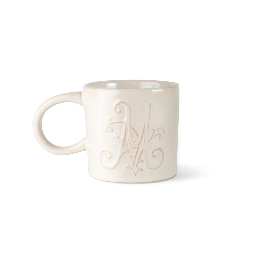 White Floral Artisan Stoneware Mug - Thumbnail 2