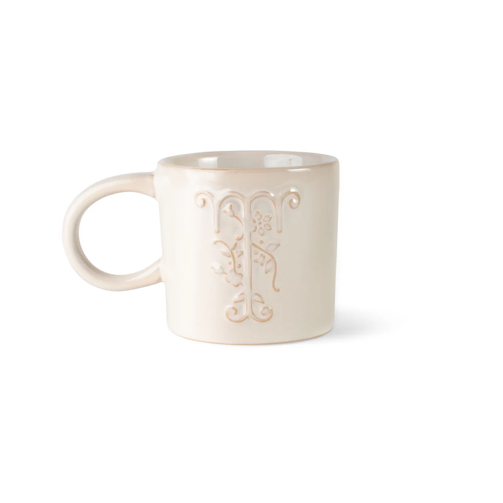 White Floral Artisan Stoneware Mug - Thumbnail 5