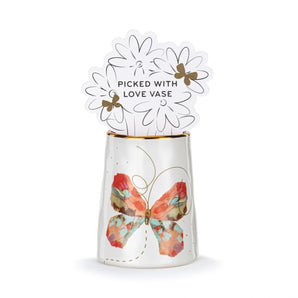 Orange Multi Butterfly Picked With Love Vase