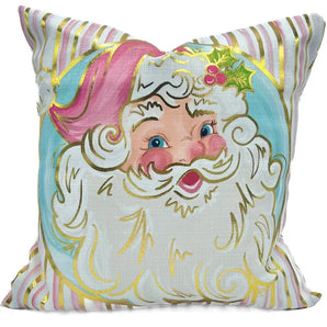 Gold Foil Pretty Santa Pillow
