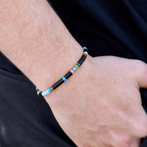 Men's Seed Bead Corded Bracelet