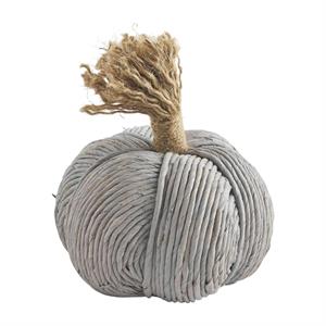 Medium Grey Corn Husk Rope Pumpkin