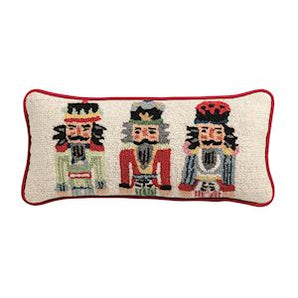 Lumbar Nutcracker Hooked Wool Pillow