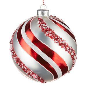 Peppermint Swirl Ball Ornament