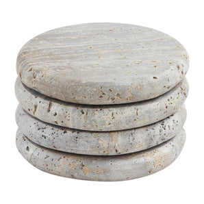 Travertine Stone Coaster Set