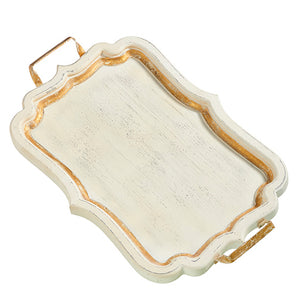 23" Distressed White Tray