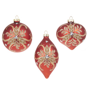 Red and Gold Holly Ornament