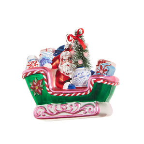 Pink Chinoiserie Sleigh Ride Ornament