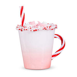 Peppermint Hot Chocolate Glass Ornament