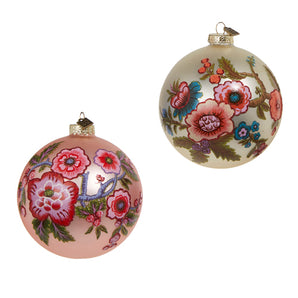 Vintage Floral Ball Ornament