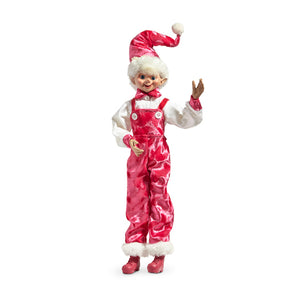 Pink Velvet Overall Poseable Elf