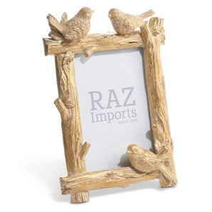 Gold Ornate Bird Picture Frame