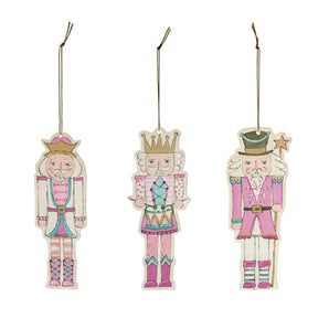 Pink and White Nutcracker Acrylic Ornament