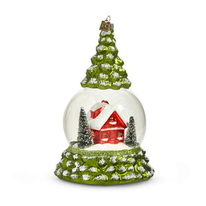 Cabin in the Woods Snow Globe Ornament