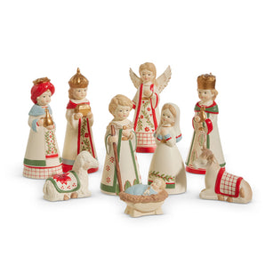 Holly Leaf 9pc Nativity