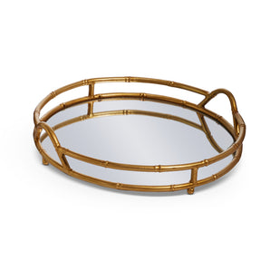 Gold Bamboo Mirrored Tray