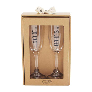 Mr. & Mrs. Boxed Champagne Glass