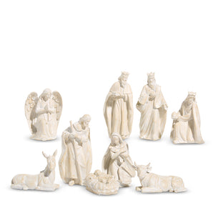 Carved 9 Piece Nativity