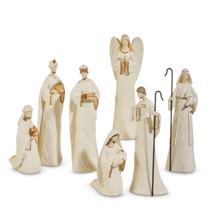 Ivory &  Gold 7 Piece Nativity