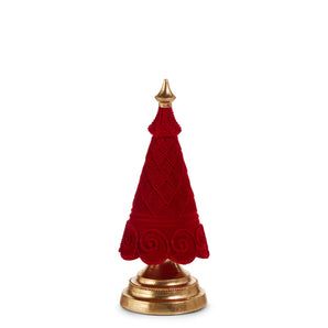 12" Red Flocked Tree