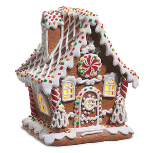 6" Lighted Sprinkle Gingerbread House