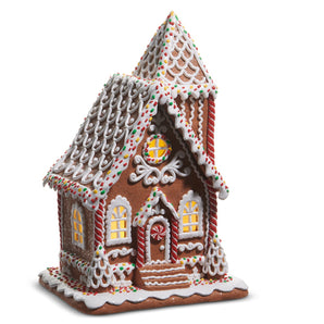 12" Lighted Sprinkle Gingerbread House