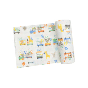 Angel Dear Animal Train Swaddle Blanket