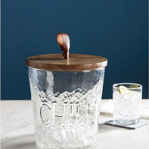 Textured Glass Ice Bucket