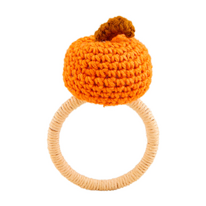 Orange Pumpkin Crochet Napkin Ring