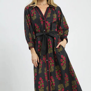 Floral Maxi Shirt Dress