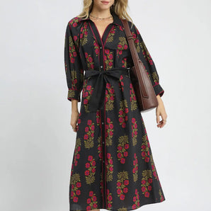 Floral Maxi Shirt Dress