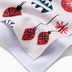 Embroidered Ornaments Tea Towel