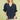 Navy Solid Collared V-Neck Top