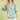 Seafoam Floral Puff Sleeve Scallop Hem Top