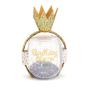 Birthday Queen Stemless Wine Glass