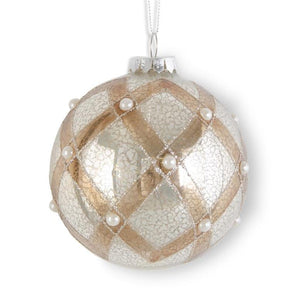 Silver and Copper Glass Ornament