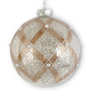 Silver and Copper Glass Ornament