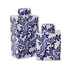 Blue and White Chinoiserie Tea Jar